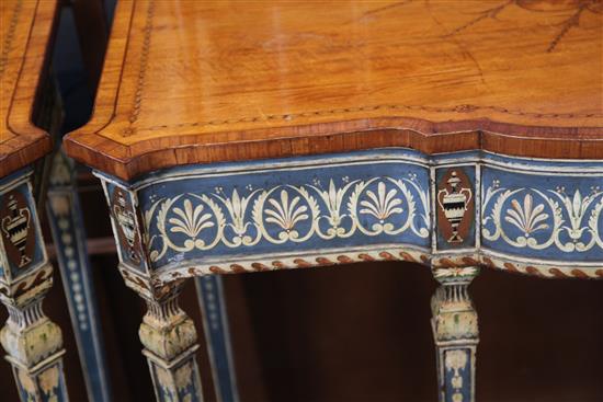 A pair of Neo-Classical style breakfront side tables, W.4ft 7in.